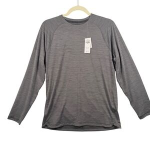 NWT YPB Mens S LS sweatWIK Training Tee Grey 4-Way Stretch Performance Workout